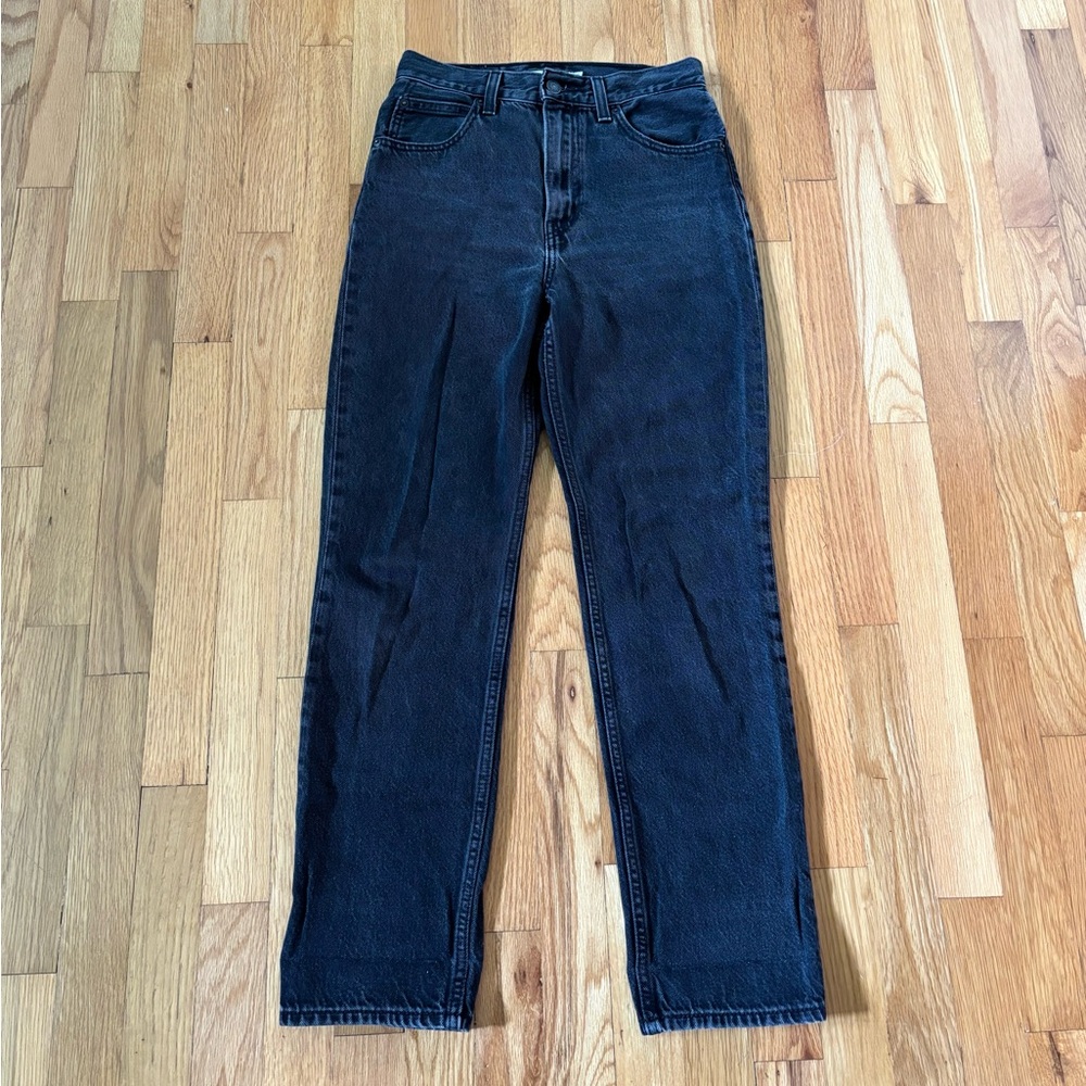 Levi's Black High-Rise 70s Slim Straight Leg Jeans